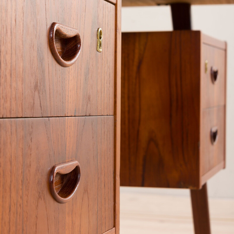 Vintage double-sided teak desk, Denmark 1960