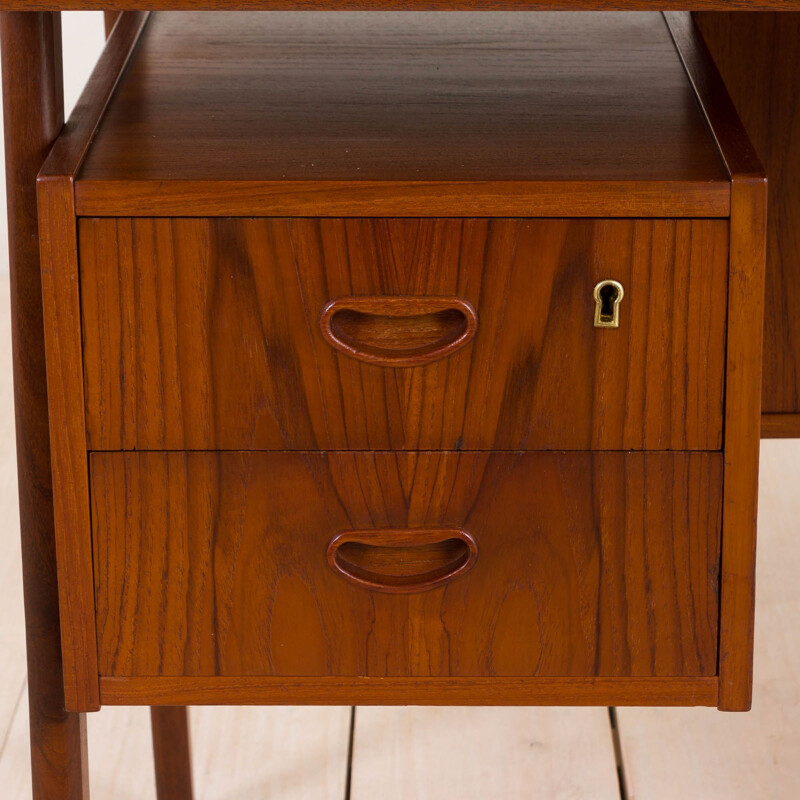 Vintage double-sided teak desk, Denmark 1960