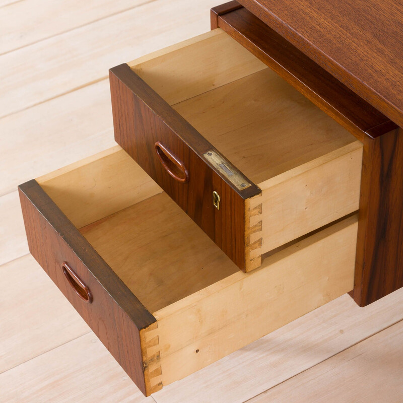 Vintage double-sided teak desk, Denmark 1960