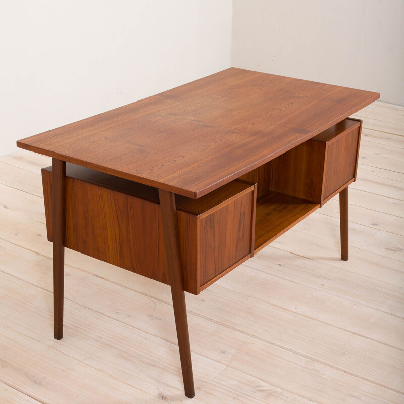 Vintage double-sided teak desk, Denmark 1960