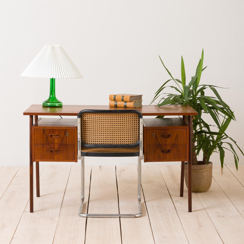 Vintage double-sided teak desk, Denmark 1960