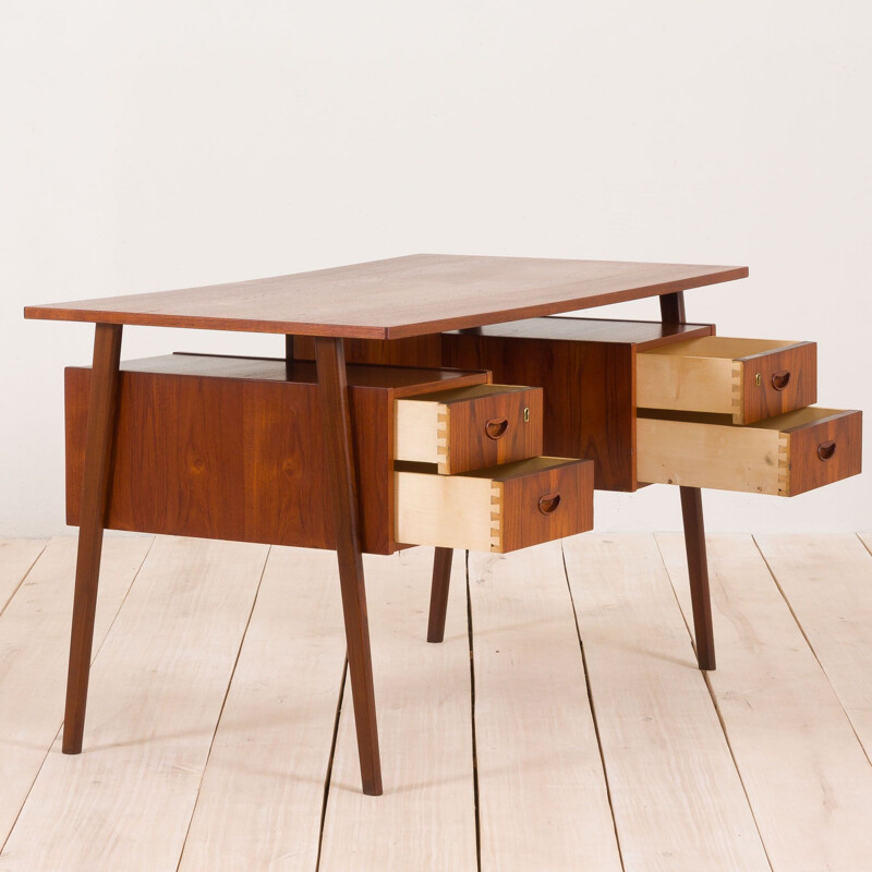 Vintage double-sided teak desk, Denmark 1960