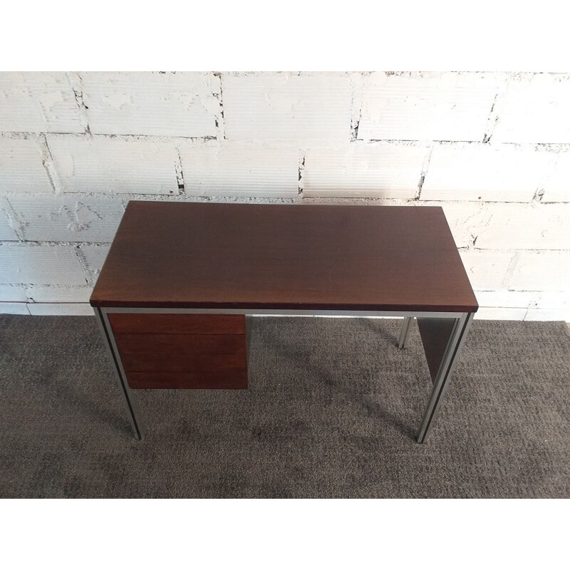 Vintage rosewood and aluminium desk 1970