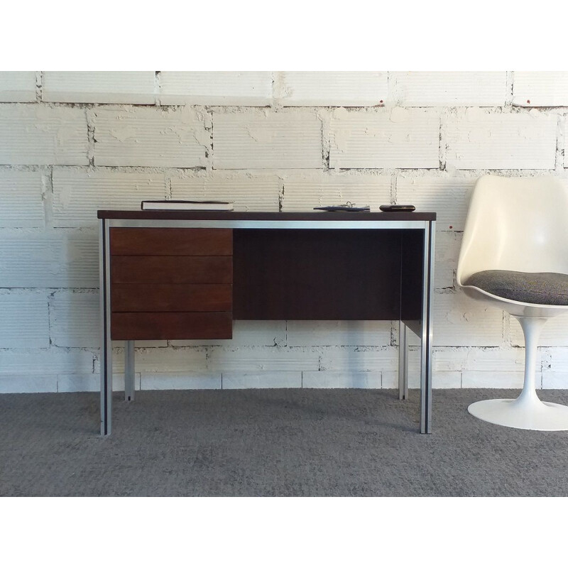 Vintage rosewood and aluminium desk 1970