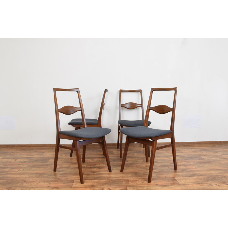 Set of 4 vintage teak chairs by Karl Nothhelfer 1950