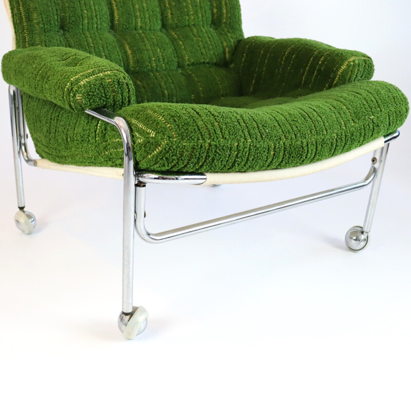 Vintage Scandinavian armchair with wheels 1970