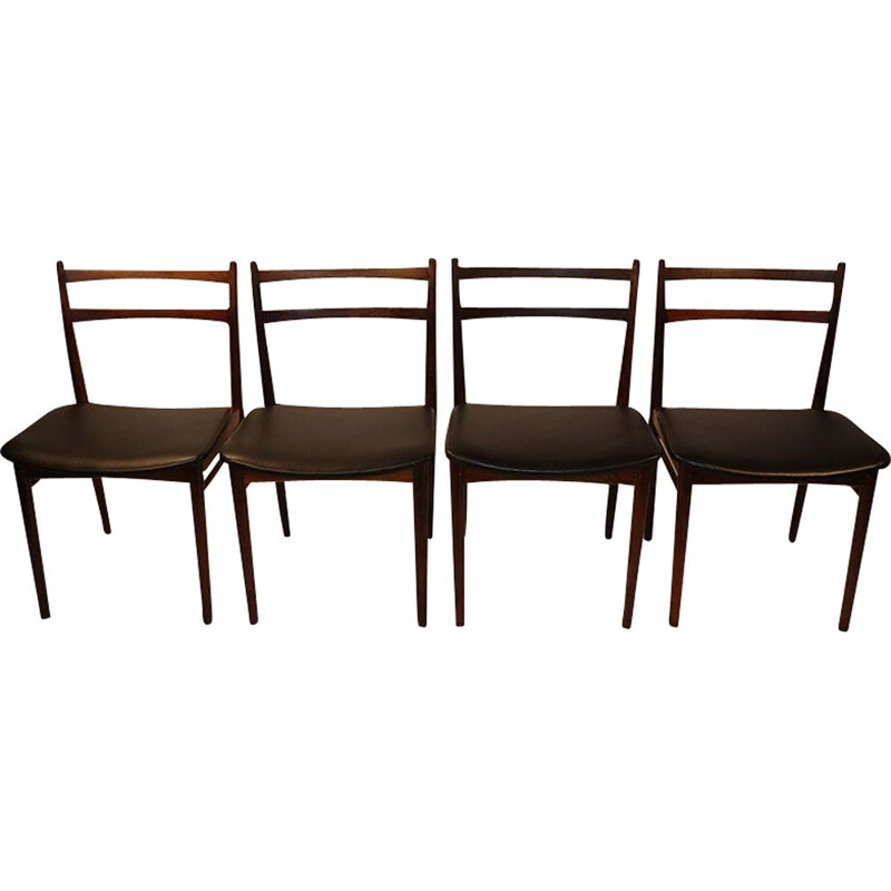 Set of 4 vintage chairs by Henry Rosengren Hansen scandinavian 1960