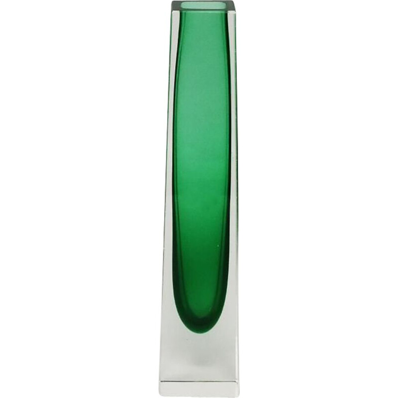 Vaso verde Vintage de Flavio Poli para Seguso 1960