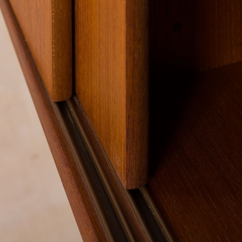 Vintage wall unit with small desk shelf and cabinet in teak Kai Kristiansen FM Mobler, Denmark 1960s