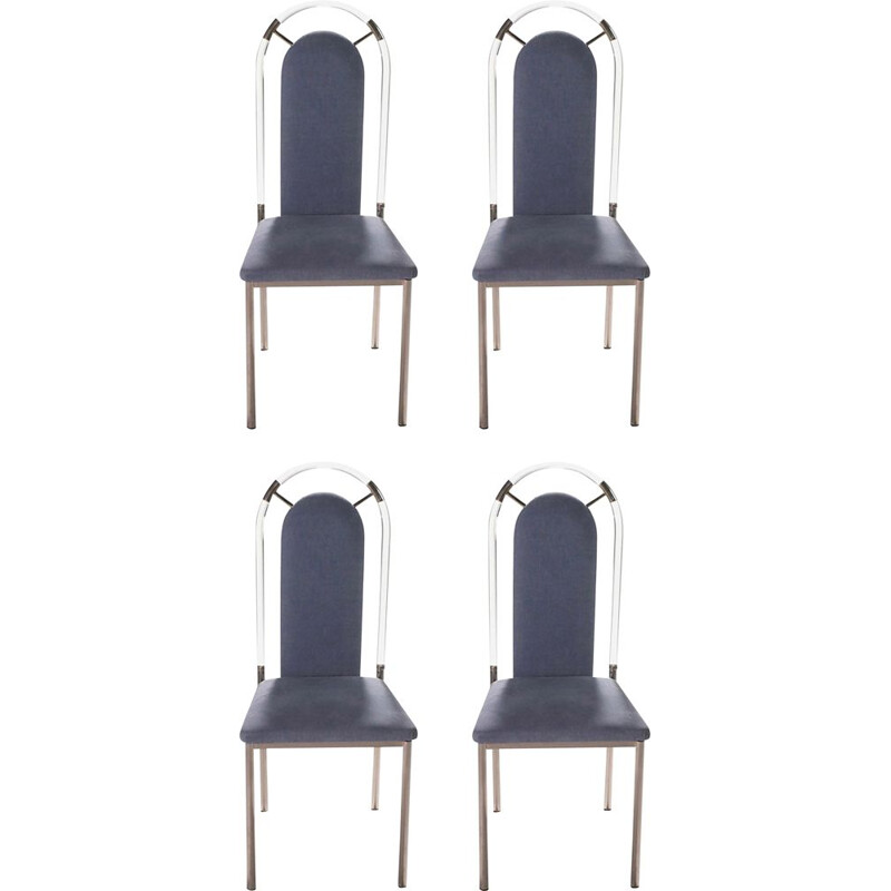Set of 4 vintage plexiglass chairs House Jansen 1970