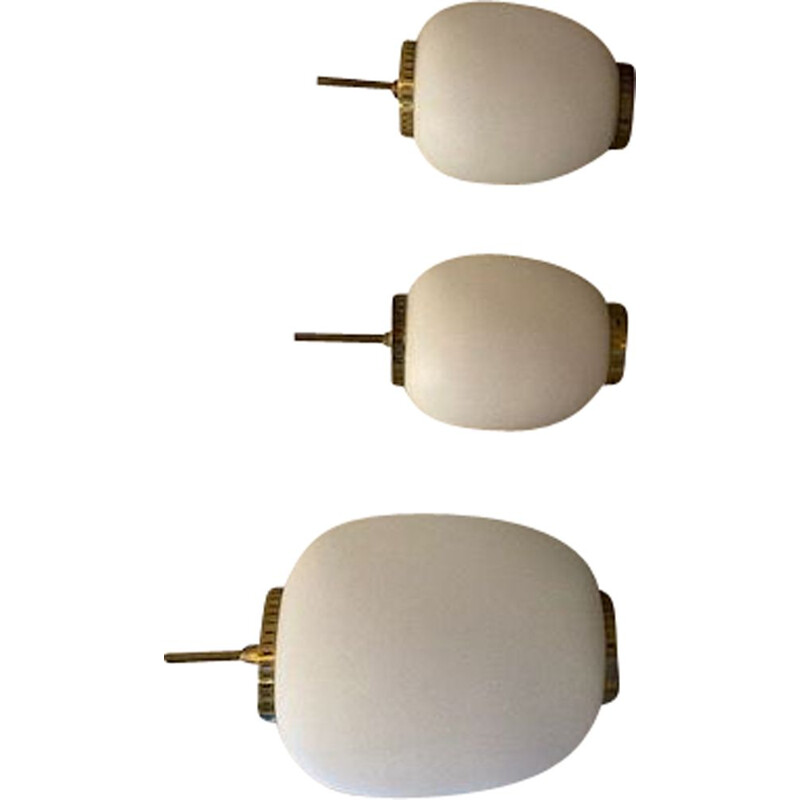 Set of 3 vintage hanging lamps by Bent Karbly for Lyfa, Denmark 1950