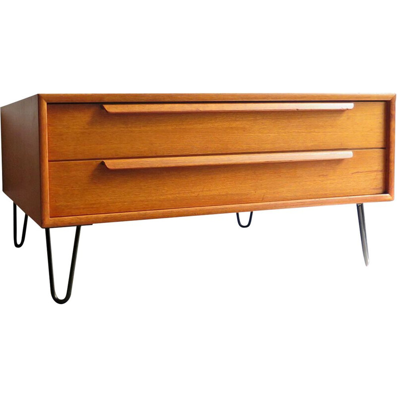 Vintage teak chest with large drawers 1970