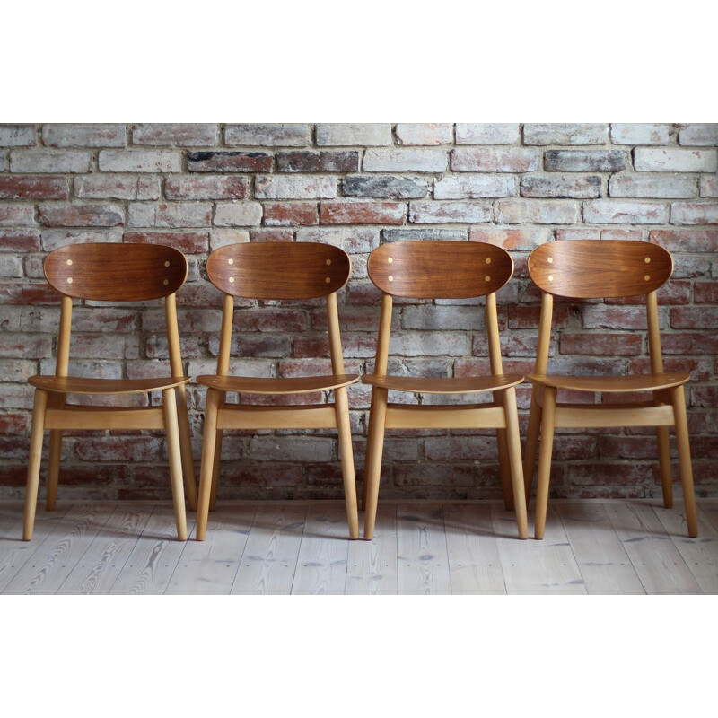 Set of 4 vintage Dining Chairs by Sven Erik Fryklund for Hagafors Stolfabrik, Sweden, 1960s