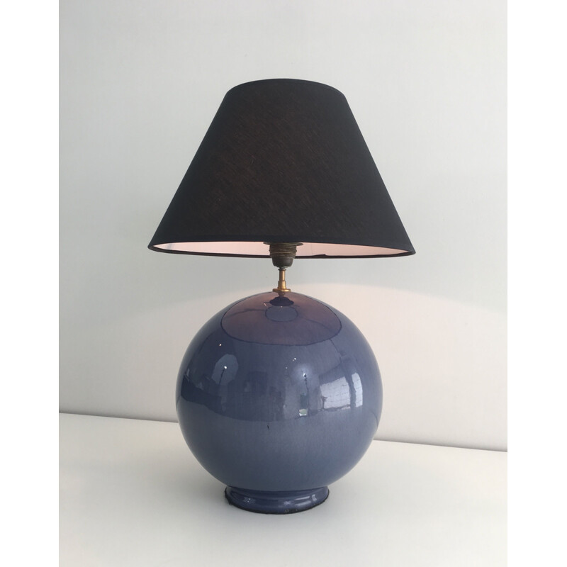 Vintage-Keramiklampe in Blau, Frankreich 1970
