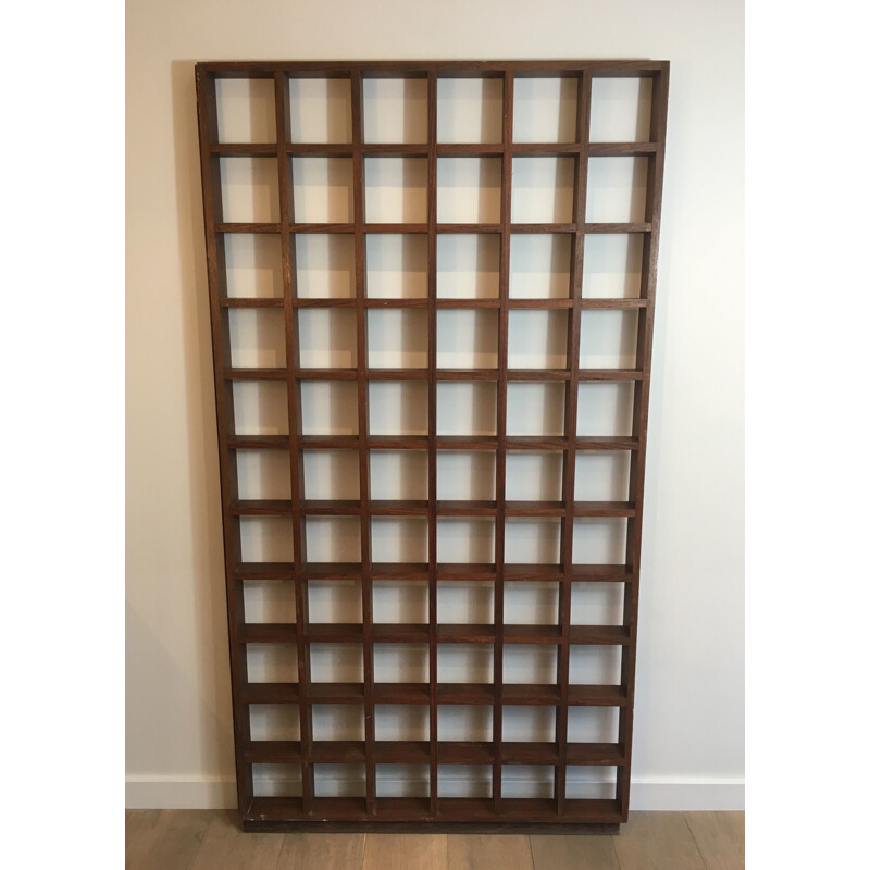 Vintage exotic wood divider shelf, 1970