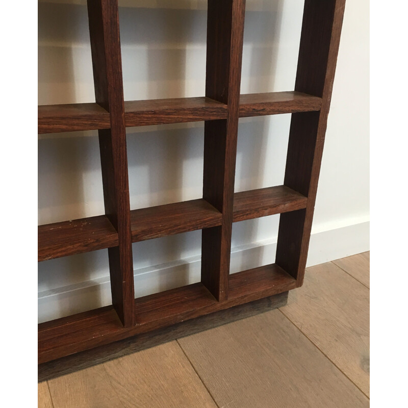 Vintage exotic wood divider shelf, 1970