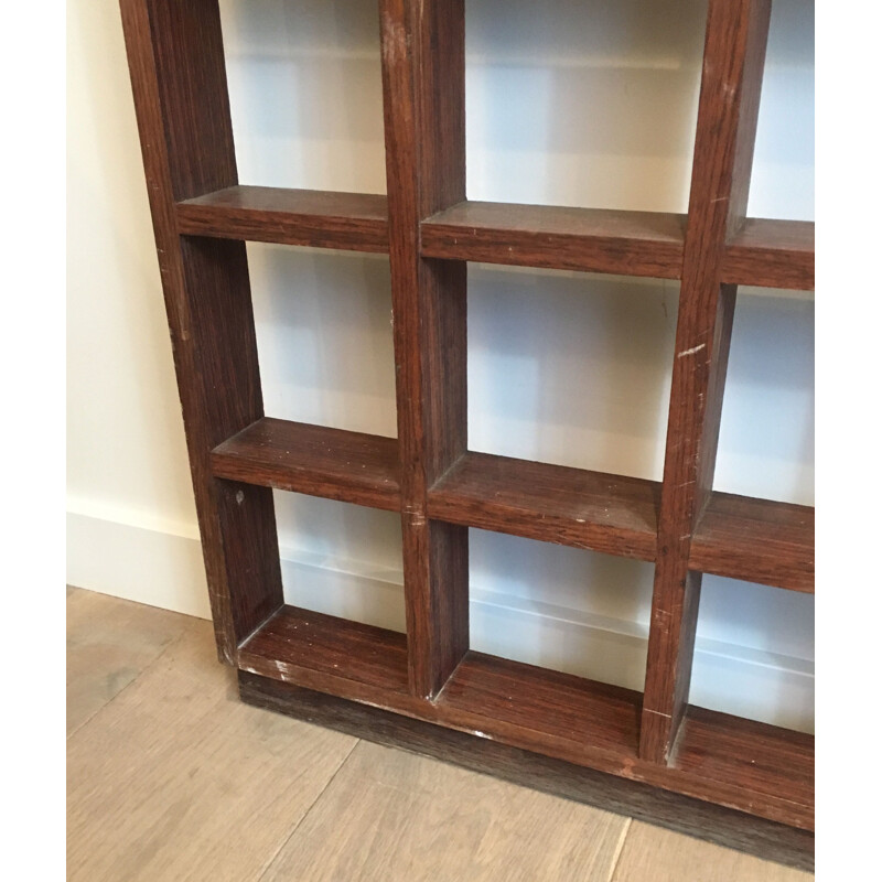 Vintage exotic wood divider shelf, 1970