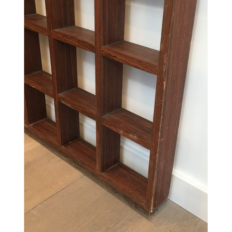 Vintage exotic wood divider shelf, 1970