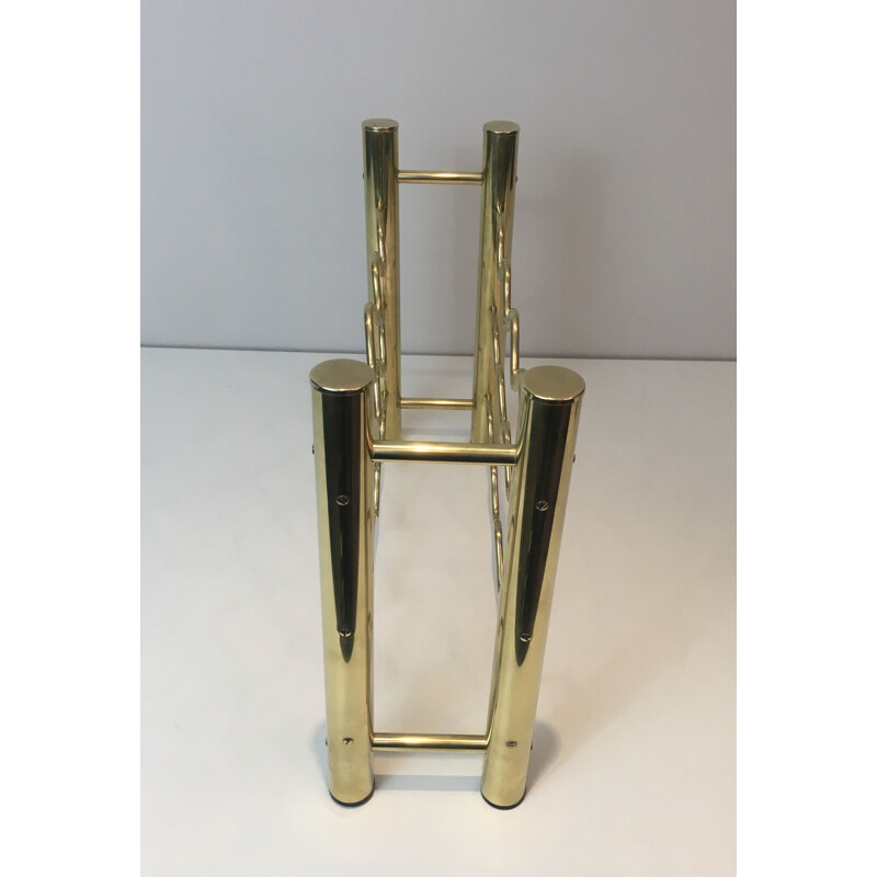 Vintage brass bottle holder, France 1970