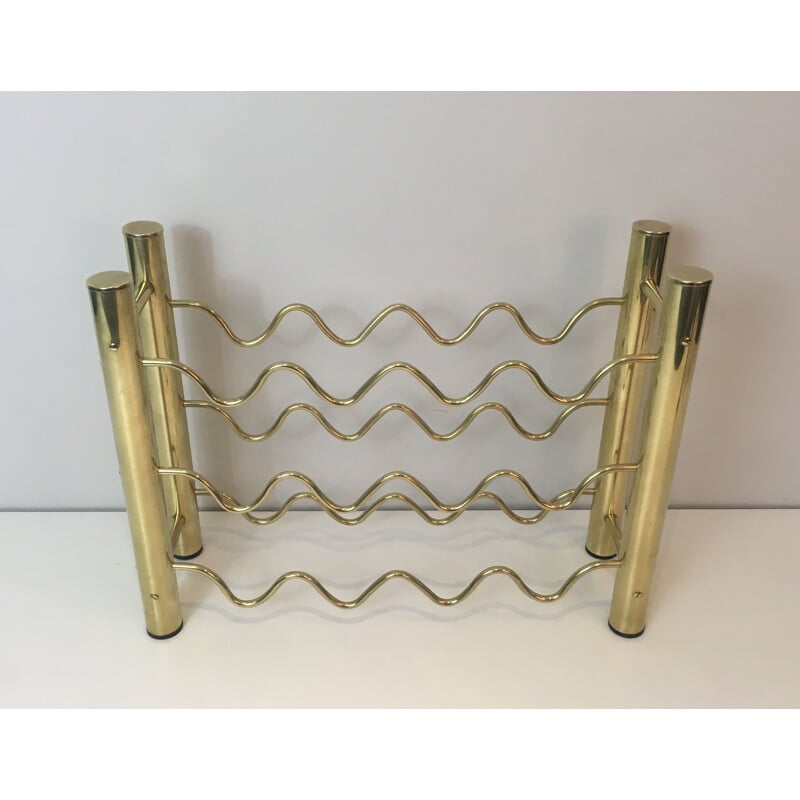 Vintage brass bottle holder, France 1970