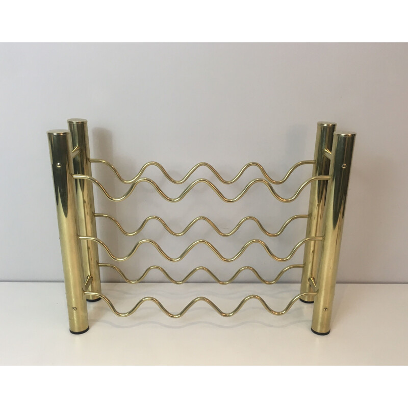 Vintage brass bottle holder, France 1970