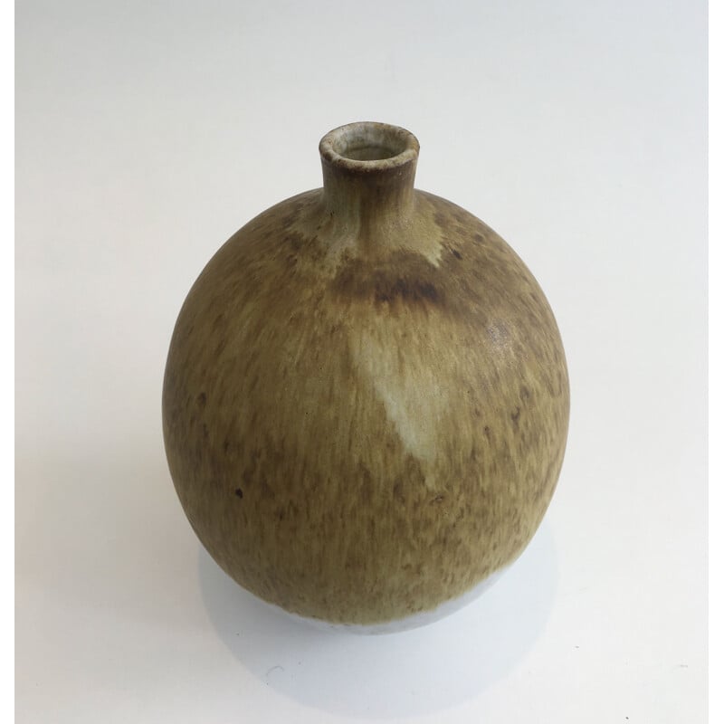 Vintage Vase Soliflore aus Steingut von Edouard Chapallaz, Schweiz 1950