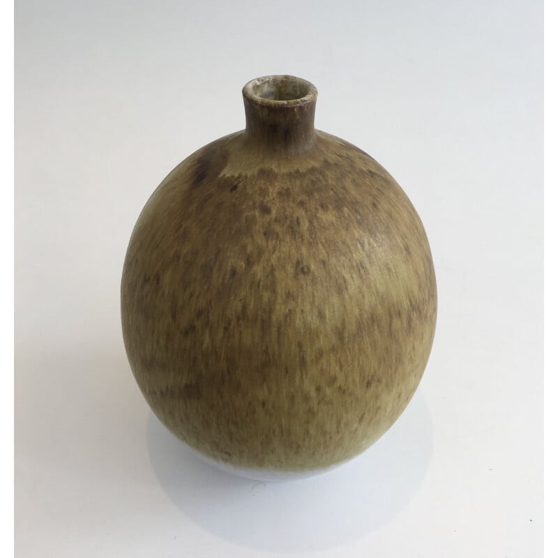 Vintage stoneware soliflore vase by Edouard Chapallaz, Switzerland 1950