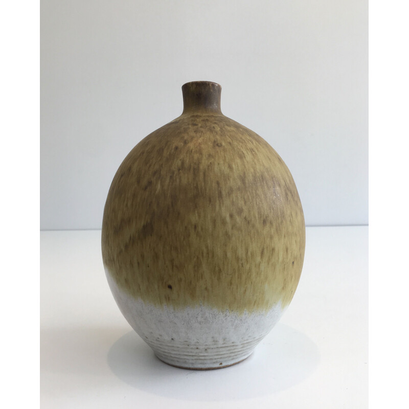 Vintage Vase Soliflore aus Steingut von Edouard Chapallaz, Schweiz 1950