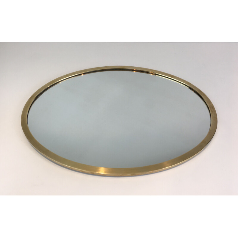 Miroir vintage Ovale en Laiton 1970