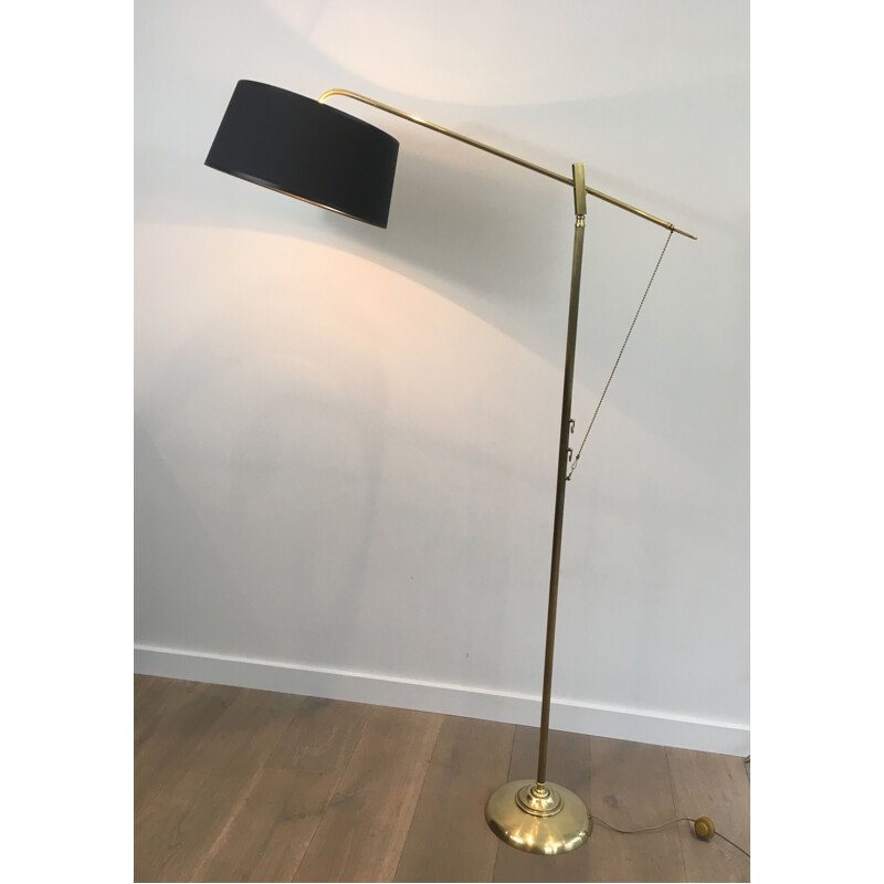 Vintage brass floor lamp, France 1940