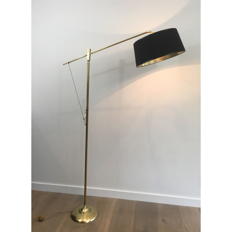 Vintage brass floor lamp, France 1940