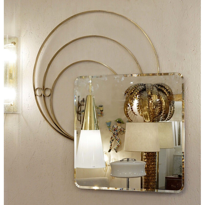 Vintage wall mirror by Luciano Frigerio, Italy 1960