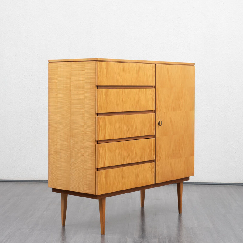 Small vintage highboard, maple 1950s