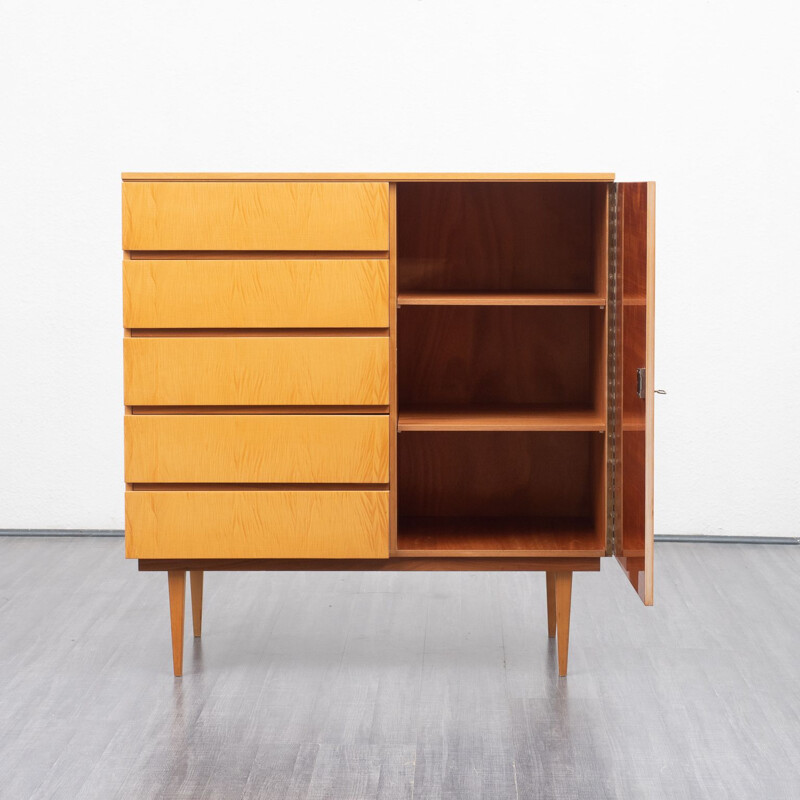 Small vintage highboard, maple 1950s
