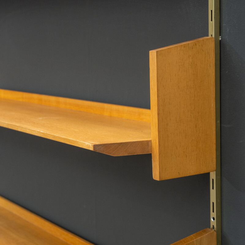 Vintage Wall shelf system in elmwood, WK Möbel, 1950s