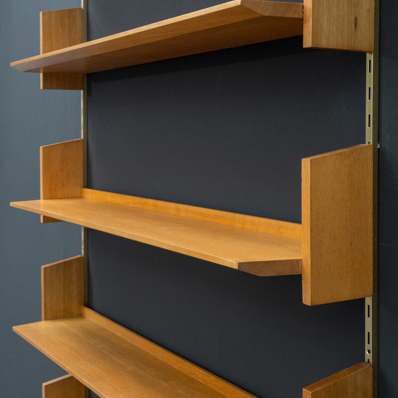 Vintage Wall shelf system in elmwood, WK Möbel, 1950s