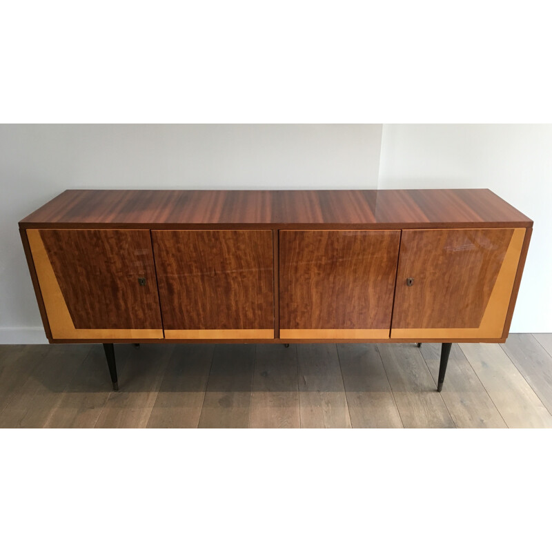 Vintage mahogany 4-door sideboard, Italy 1960