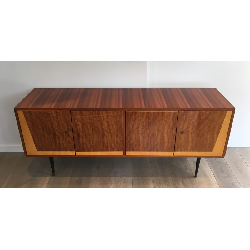 Vintage mahogany 4-door sideboard, Italy 1960