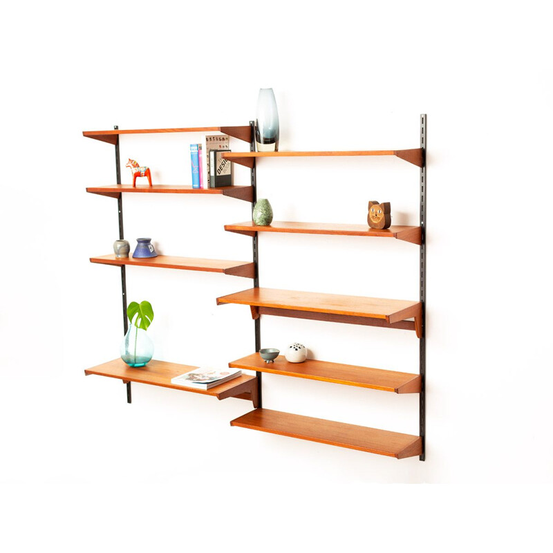 Mid-century teak wall unit by FM Mobler Kai Kristiansen Danish 1960s