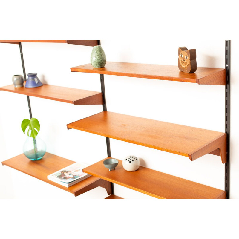 Mid-century teak wall unit by FM Mobler Kai Kristiansen Danish 1960s