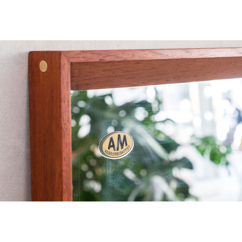 Mid-century teak mirror by A.M. Spejle danish