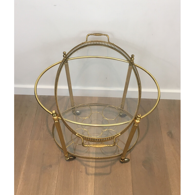 Vintage Rolling Table Oval Neoclassical 1970