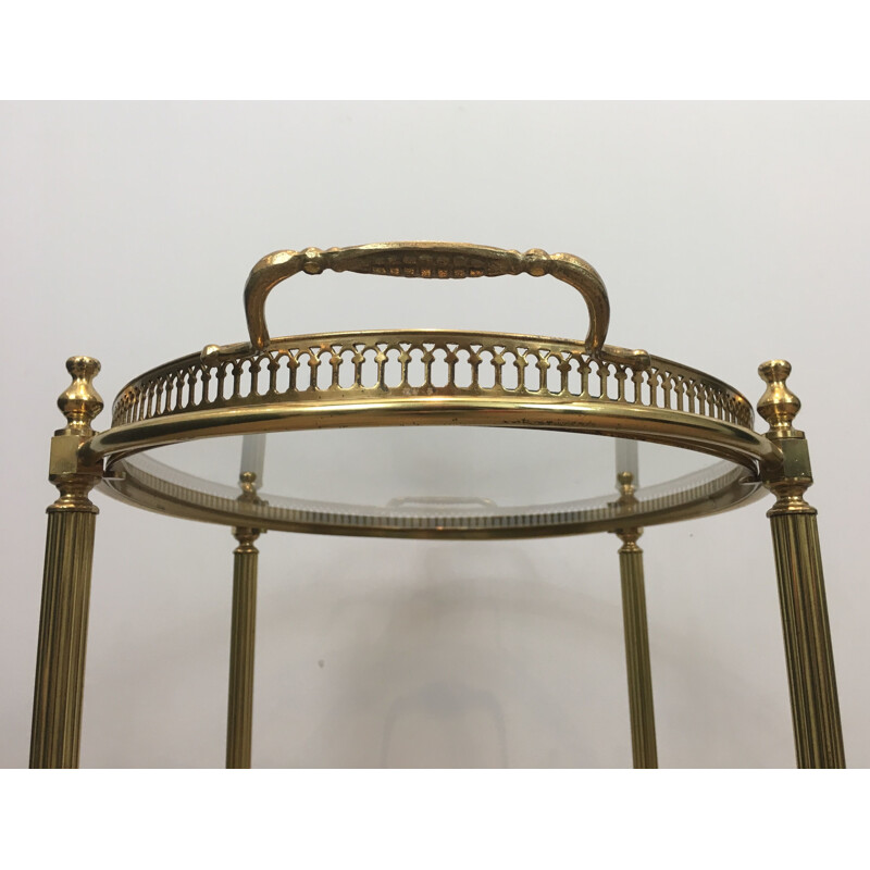 Vintage Rolling Table Oval Neoclassical 1970