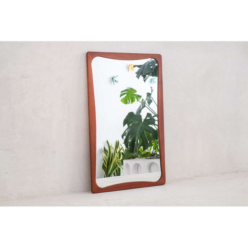 Vintage teak mirror Danish 1960s