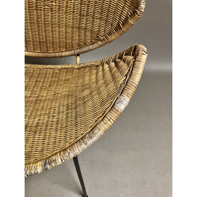 Vintage rattan armchair 1950