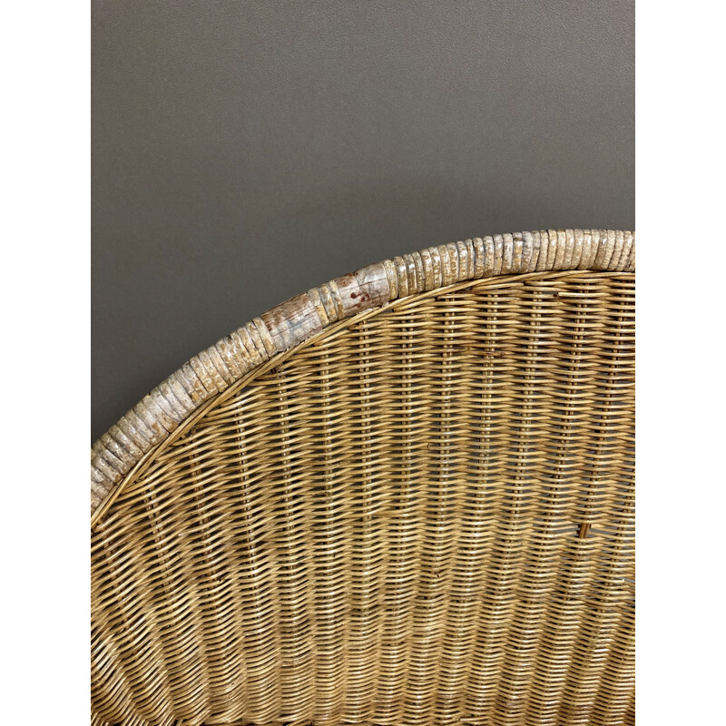 Vintage rattan armchair 1950