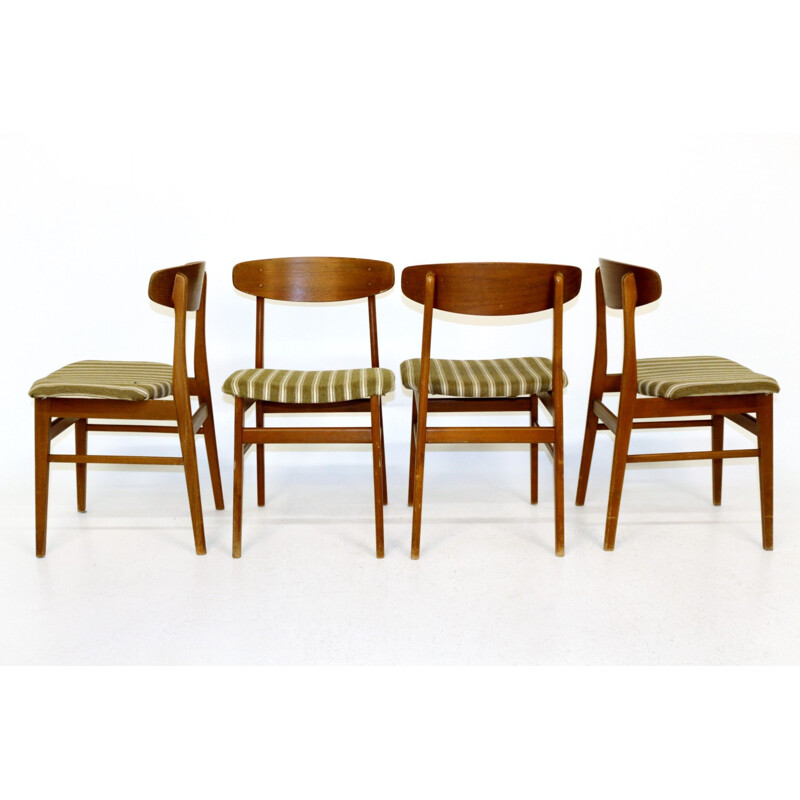 Set of 4 vintage teak chairs SAX Denmark 1960