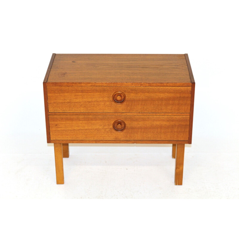 Vintage teak and beech chest of drawers, Sweden 1960