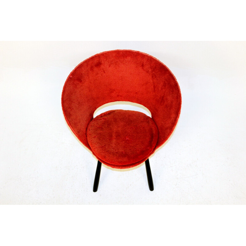 Vintage suede armchair 1950