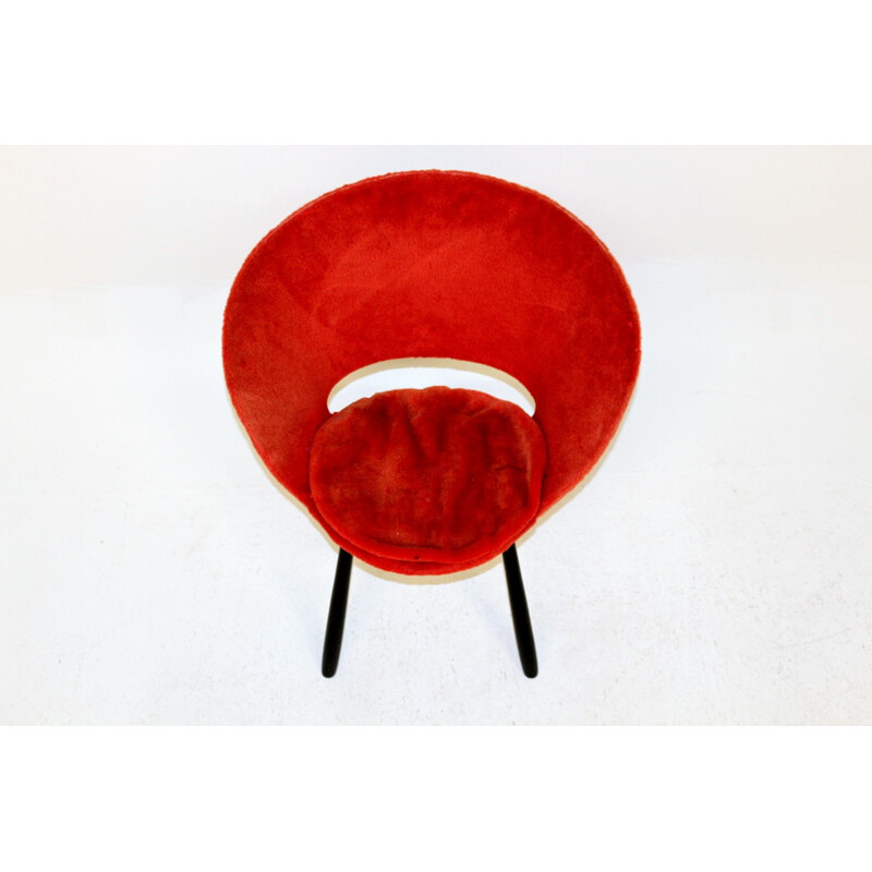 Vintage suede armchair 1950